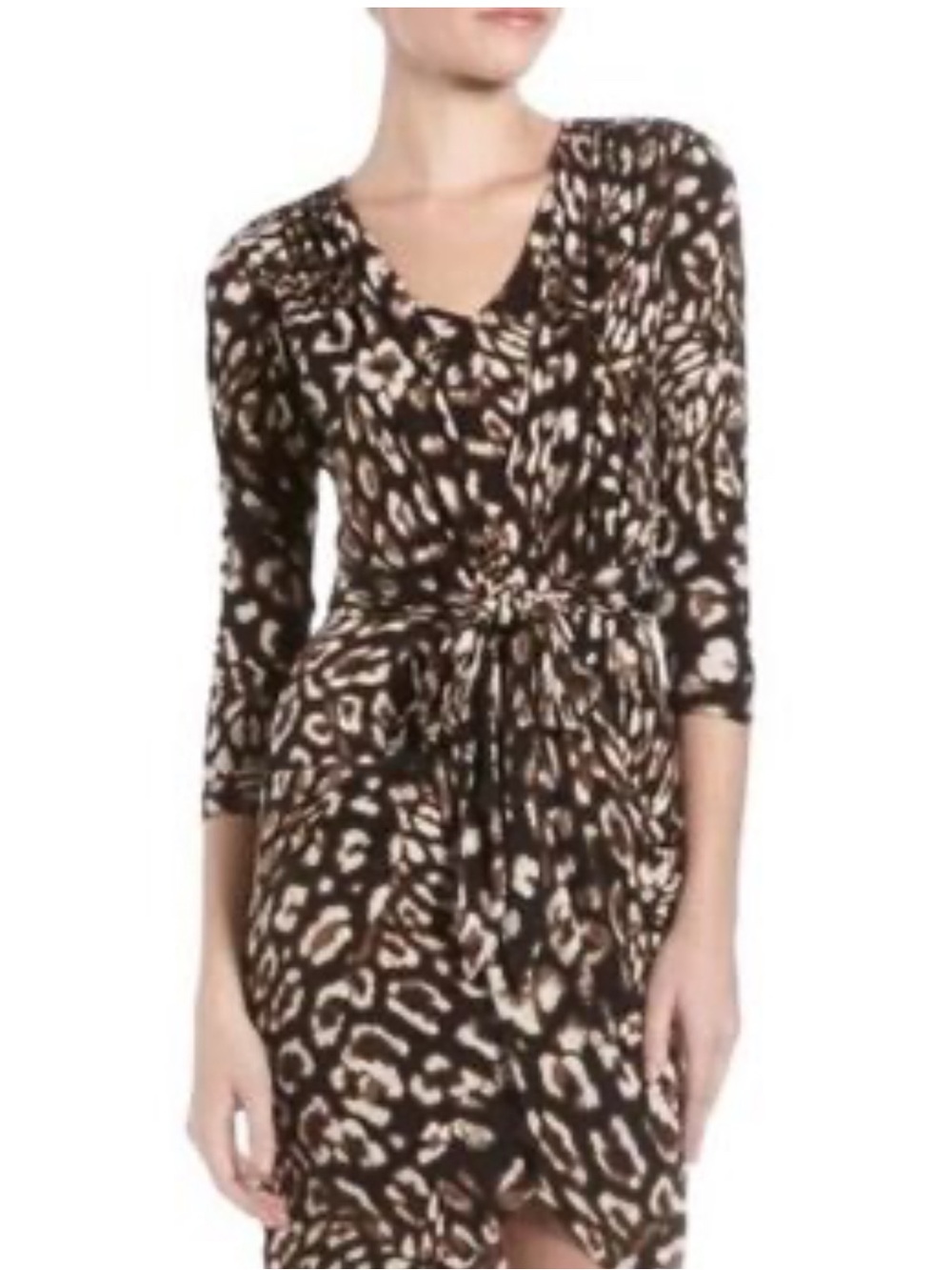 NWT BCBGMaxAzria Sidney leopard print full wrap dress size XS